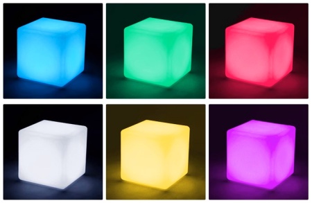 Светильник Куб 15 с питанием от АКБ, RGB