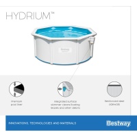 Bestway 56566 BW Стальной бассейн Hydrium 300х120см, 7630л, песч.фил.-нас. 3028л/ч, лестн., тент, подст., попл.-доз. Bestway 56566 BW Стальной бассейн Hydrium 300х120см, 7630л, песч.фил.-нас. 3028л/ч, лестн., тент, подст., попл.-доз.